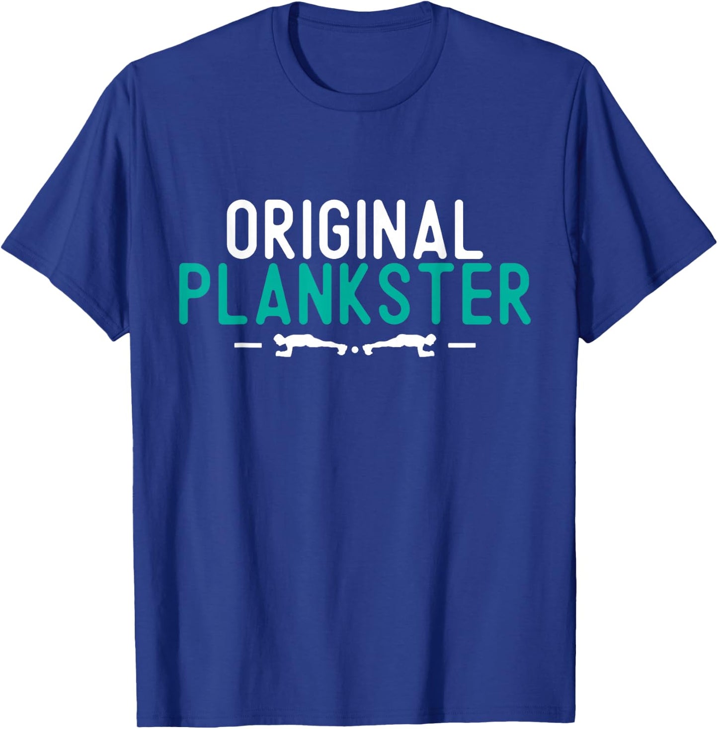 Funny Pilates Lover Original Plankster Planksta Black Cotton , -Adults, Short Sleeve, , Small T-Shirt - T-Shirt | Royal