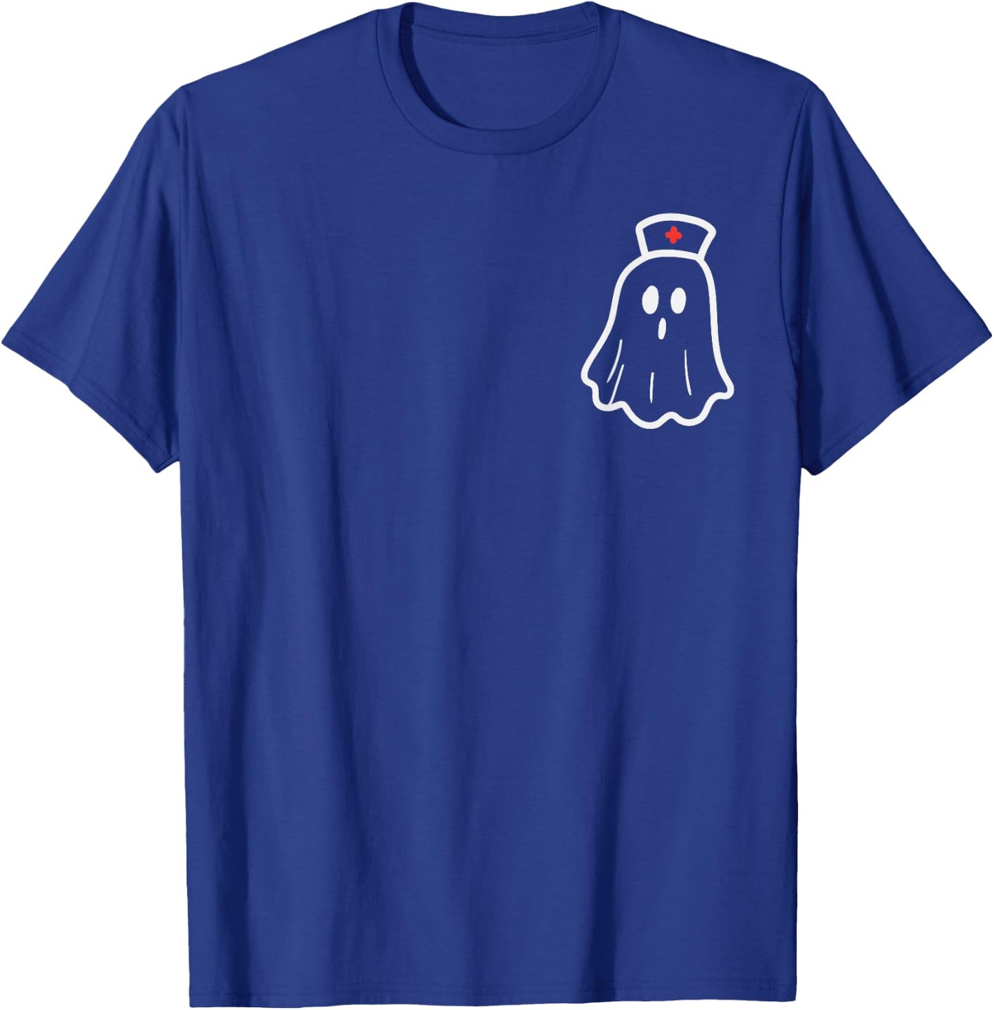 Ghost Nurse Halloween Costume Retro Fall Scrub Top Women T-Shirt - T-Shirt | Royal