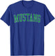 Vintage Mustang OK Distressed Green Varsity Style T-Shirt - T-Shirt | Royal