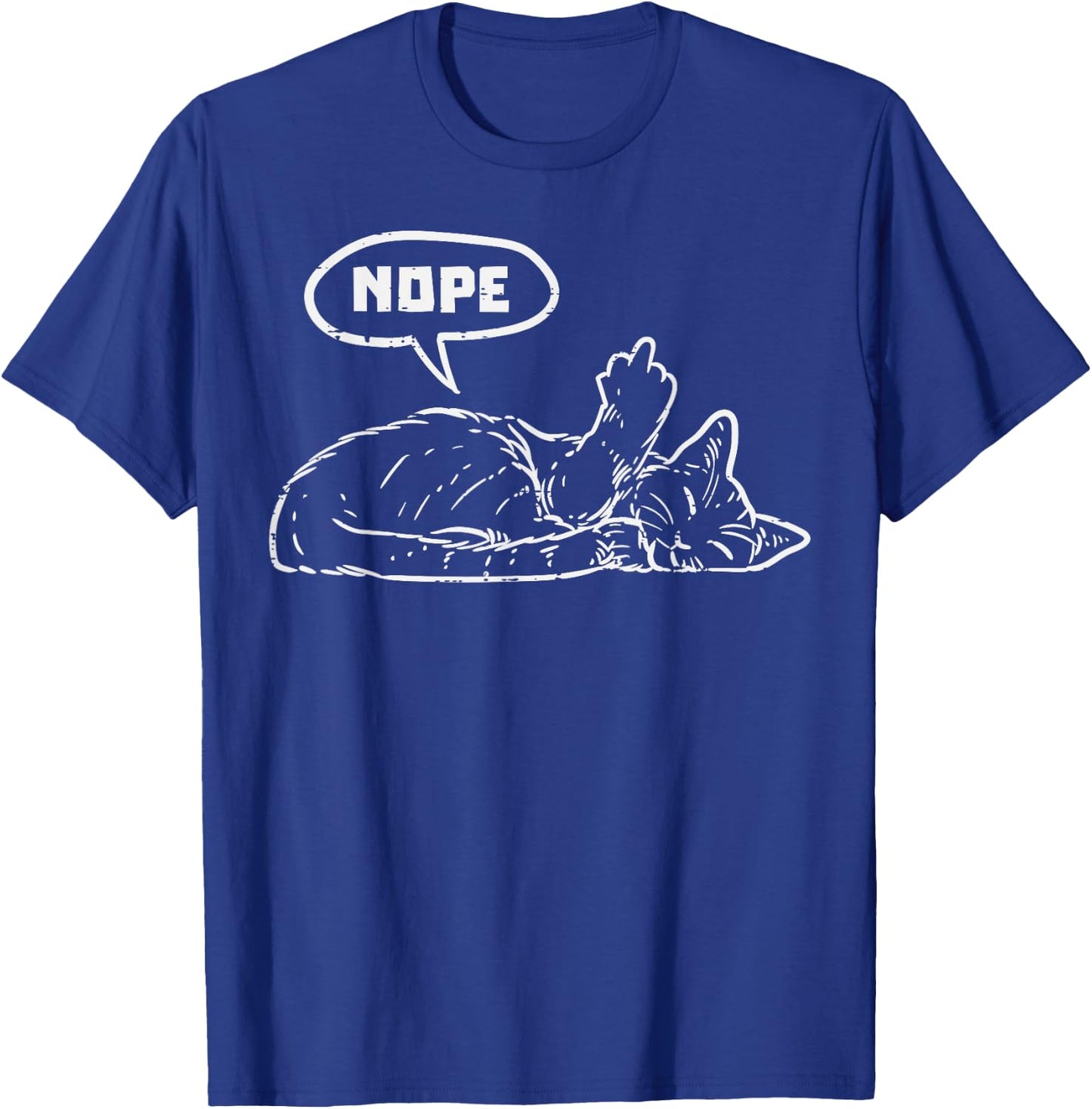 Cat Nope Finger Funny Lazy Kitten Feline Animal Lover T-Shirt - T-Shirt | Royal
