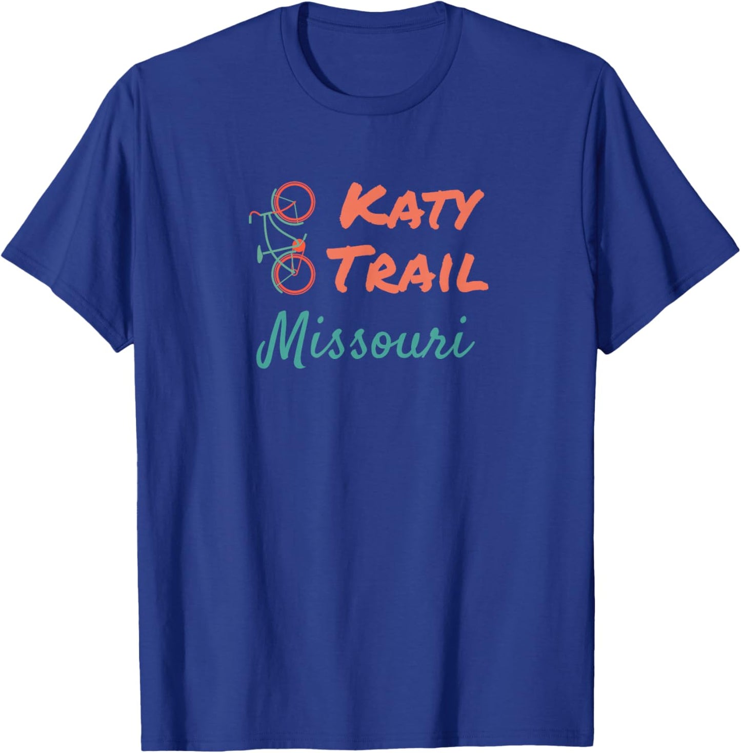 Katy Trail Missouri Orange Green Bike T-Shirt - T-Shirt | Royal