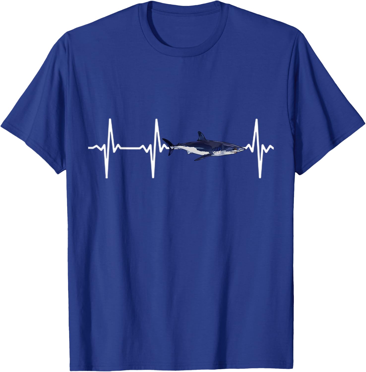 Shortfin Mako Shark Heartbeat Shark Lovers T-Shirt - T-Shirt | Royal