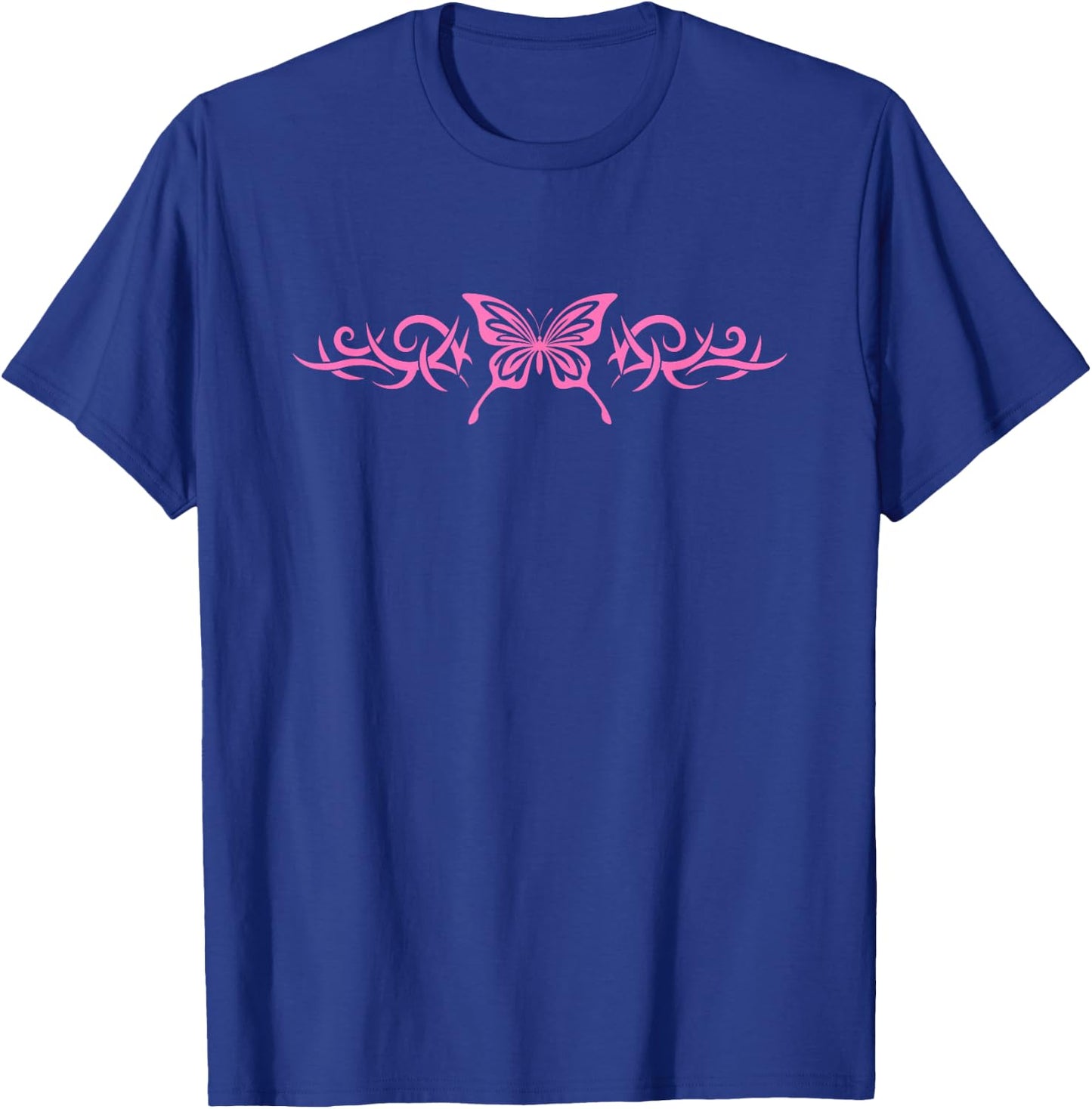 Pink Butterfly Tattoo Harajuku Grunge Egirl y2k Aesthetic T-Shirt - T-Shirt | Royal