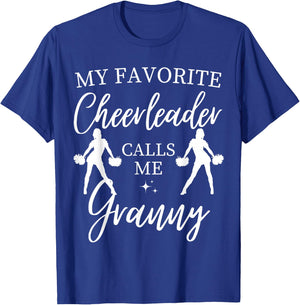 My Favorite Cheerleader Calls Me Granny Sports Cheer Family T-Shirt - T-Shirt | Royal