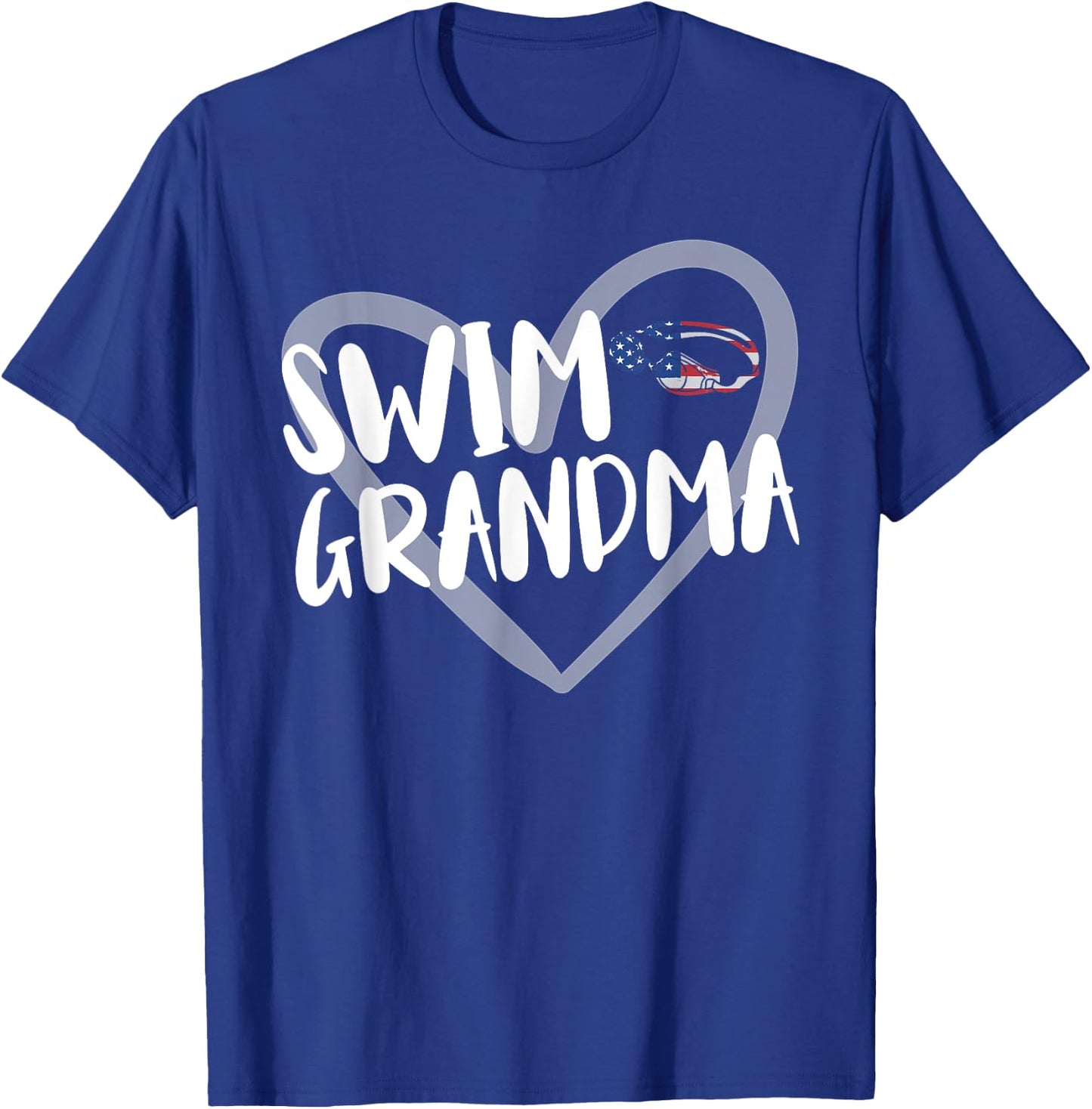 Funny Swimming Swim Grandma USA Flag T-Shirt - T-Shirt | Royal