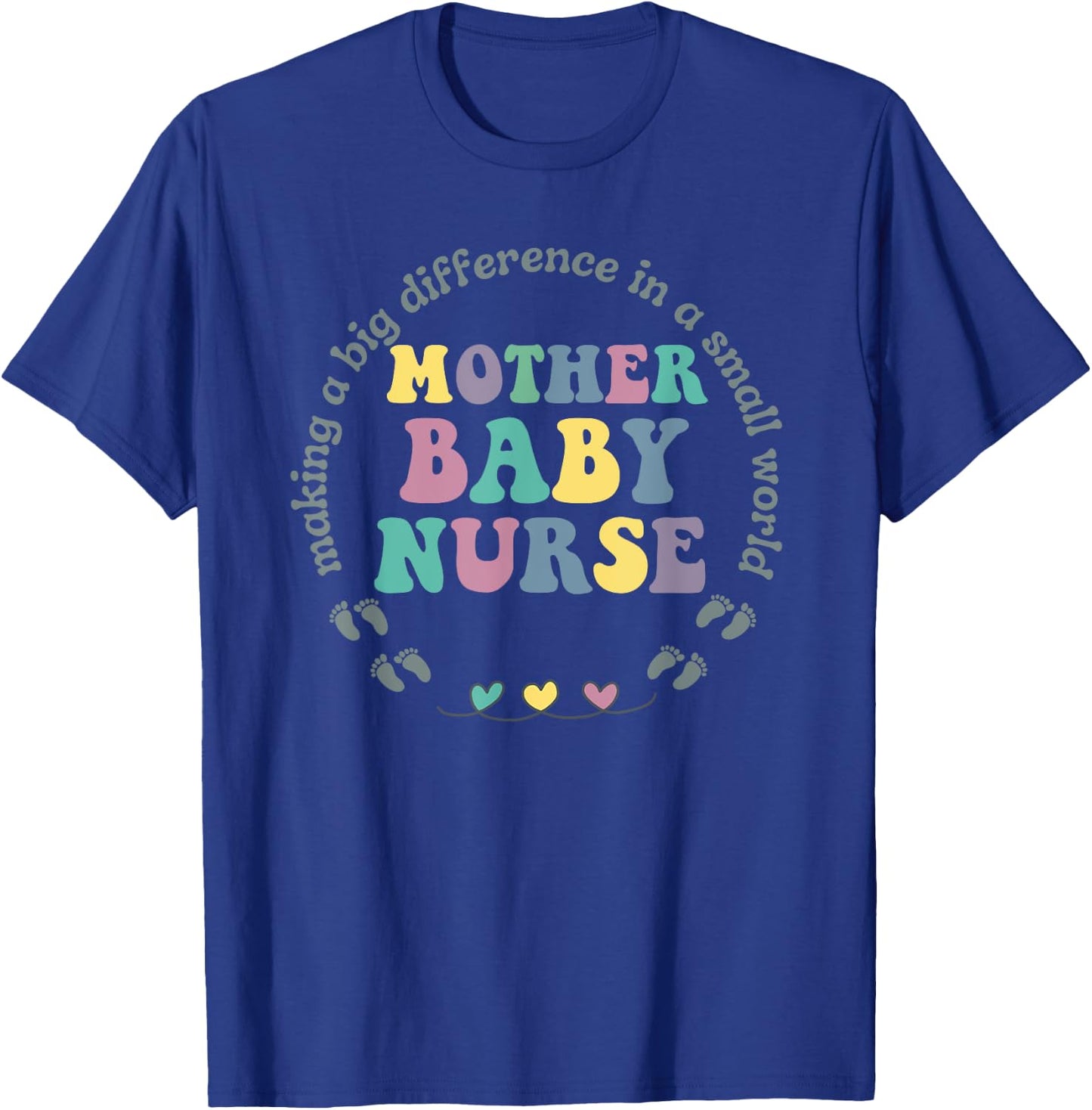 groovy Mother Baby Nurse Postpartum Mom Baby Nursing T-Shirt - T-Shirt | Royal