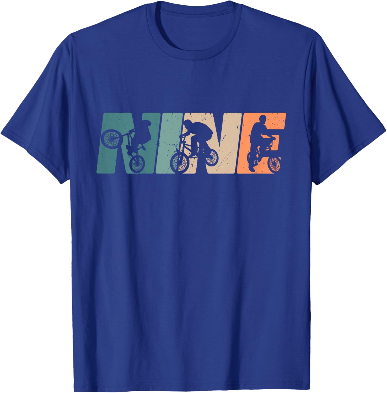Kids 9 Year Old BMX Rider Birthday Party Boys Dirt Biking 9th T-Shirt - T-Shirt | Royal