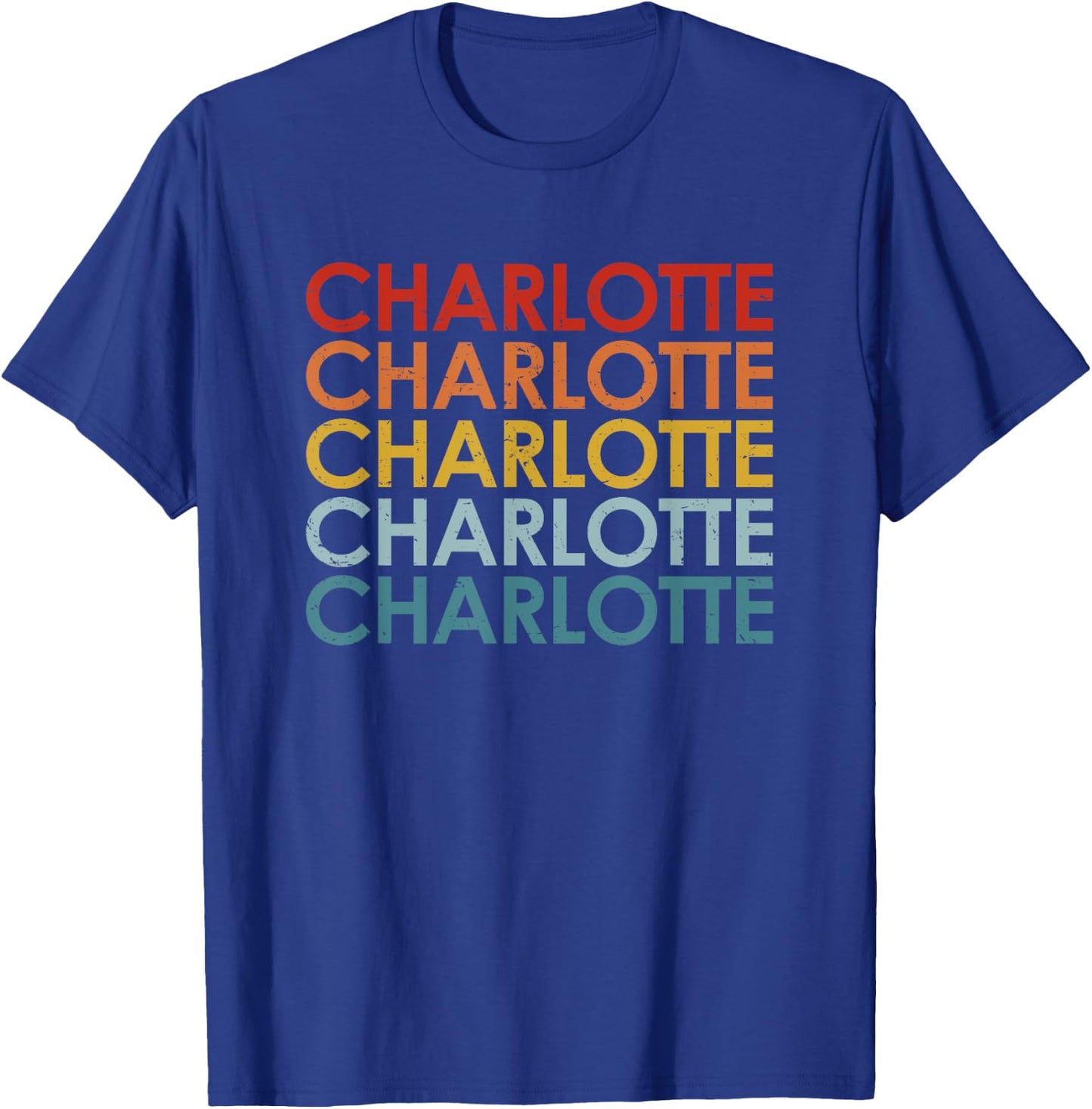 Vintage Charlotte North Carolina Retro Souvenir boys girls T-Shirt - T-Shirt | Royal