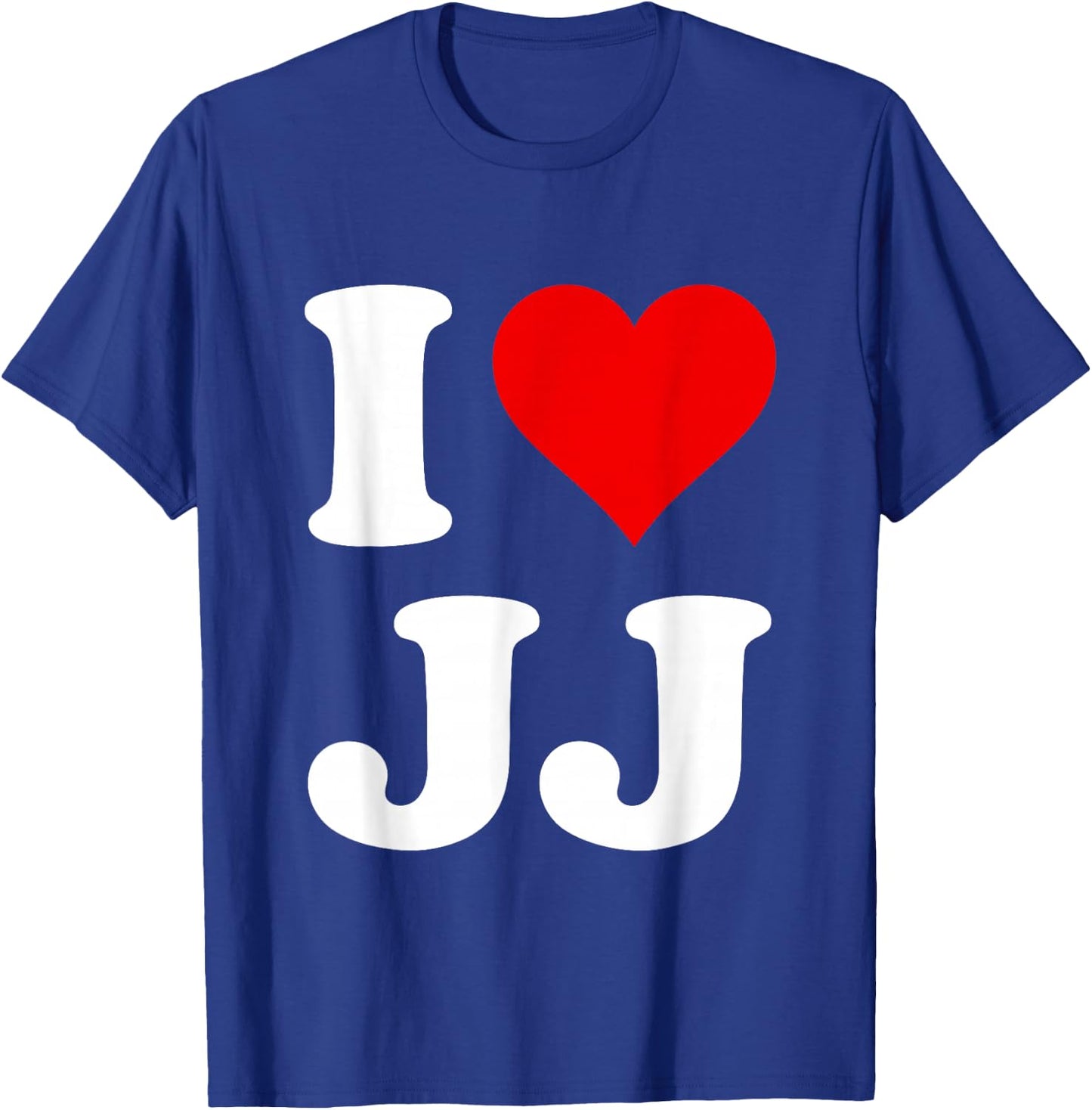 Red Heart I Love JJ T-Shirt - T-Shirt | Royal