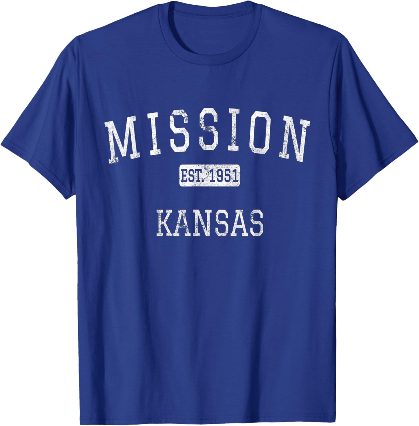 Mission Kansas KS Vintage T-Shirt - T-Shirt | Royal