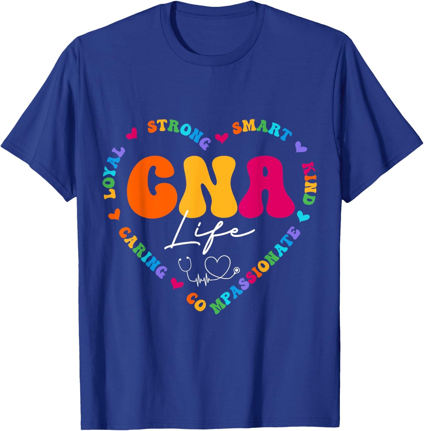 CNA Life Appreciation Gifts Ideas Cute Nurse Appreciation Women's Black Multicolor T-Shirt - T-Shirt | Royal