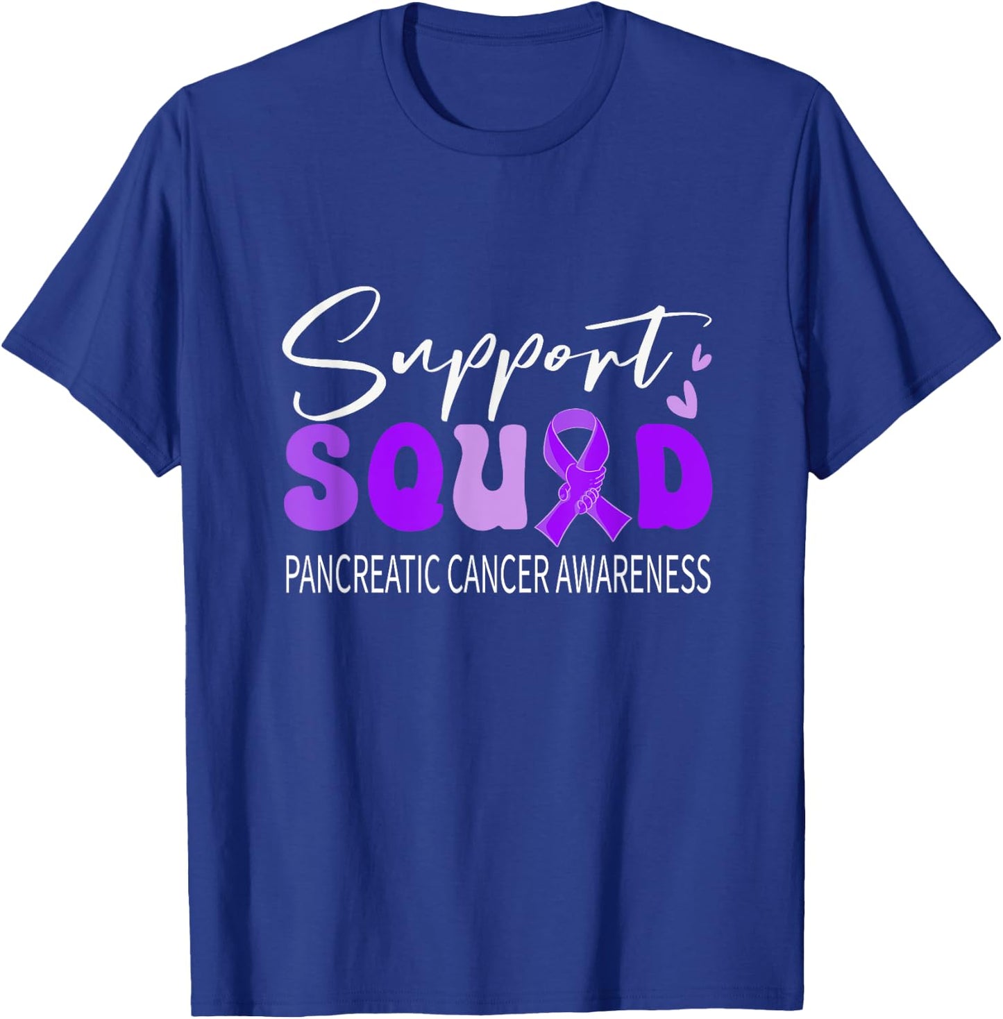 Support Squad Purple Ribbon Pancreatic Cancer Awareness T-Shirt - T-Shirt | Royal