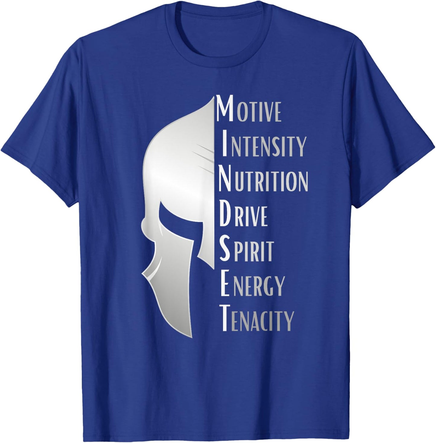 Spartan Mindset Motivational Inspirational Quote Graphic T-Shirt - T-Shirt | Royal