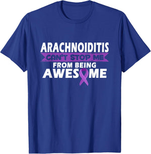 Arachnoiditis Awareness Warrior | Purple Ribbon T-Shirt - T-Shirt | Royal