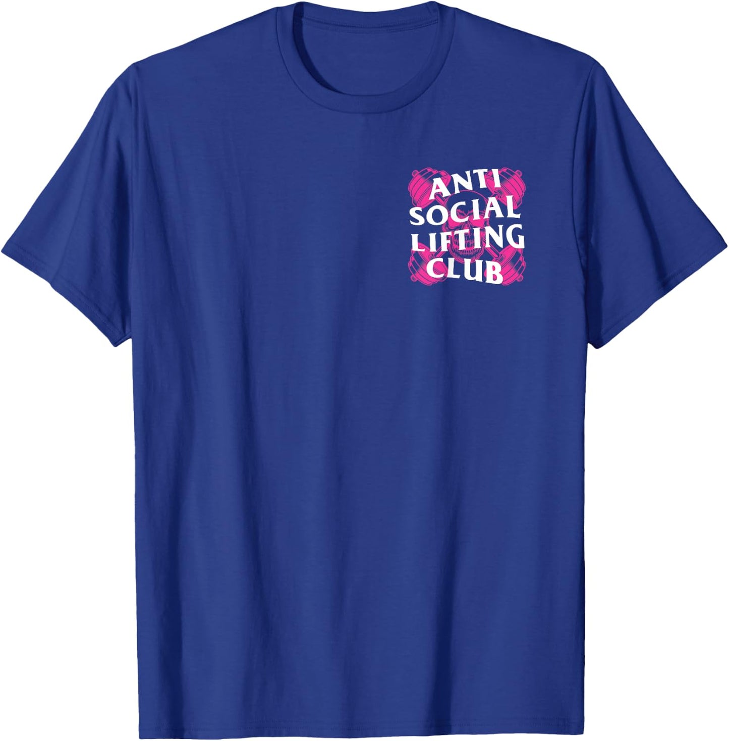 Anti Social Lifting Club: Barbells Crossed Skull (Hot Pink) T-Shirt - T-Shirt | Royal