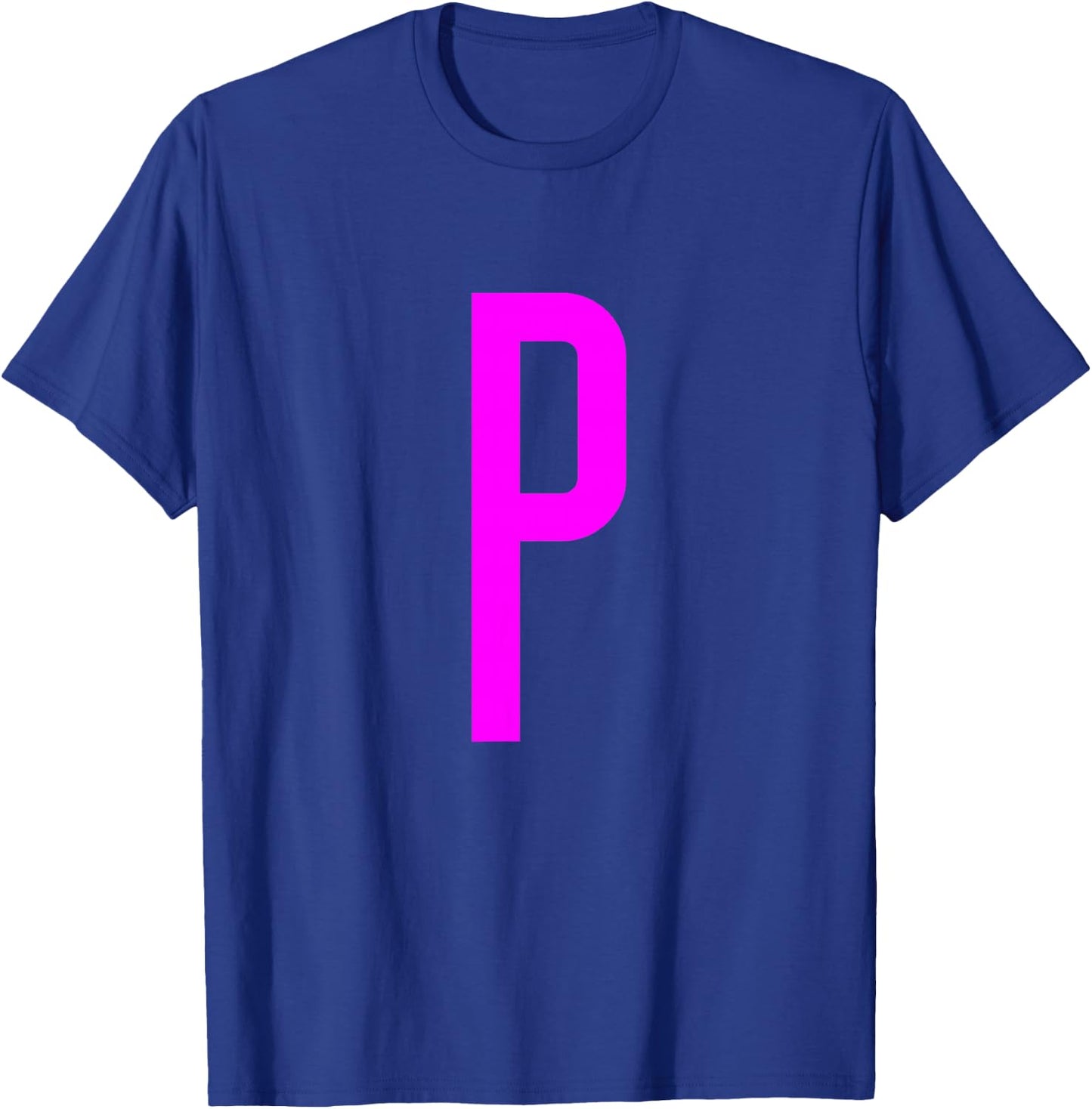 Letter P Magenta Initial Monogram T-Shirt - T-Shirt | Royal