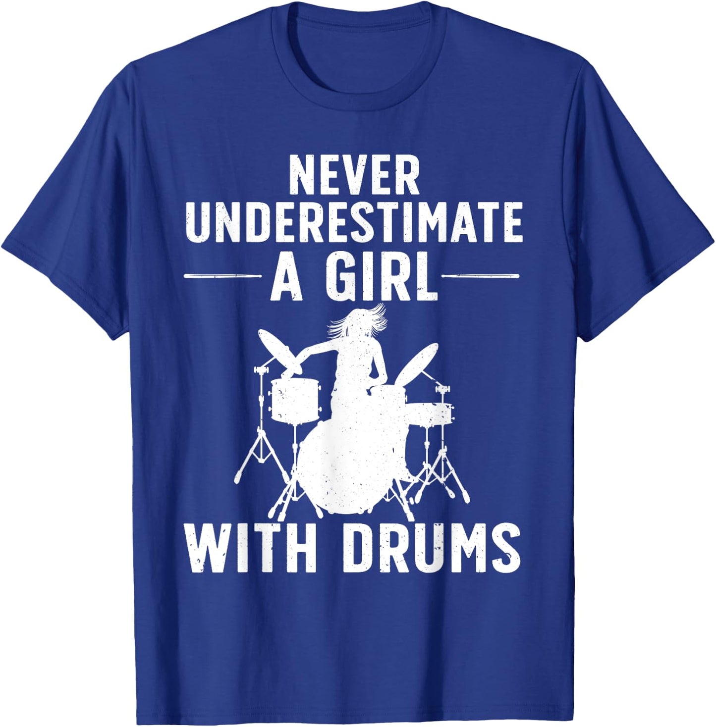 Funny Drummer Design Girls Kids Drums Player Lover T-Shirt - T-Shirt | Royal