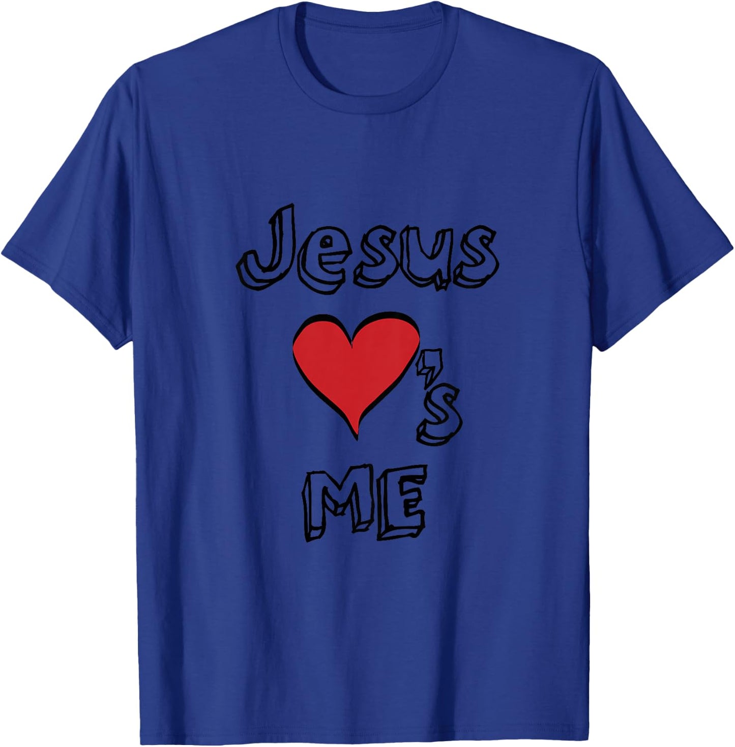 Jesus Loves Me Heart Boys Girls Youth Toddler Christian God T-Shirt - T-Shirt | Royal