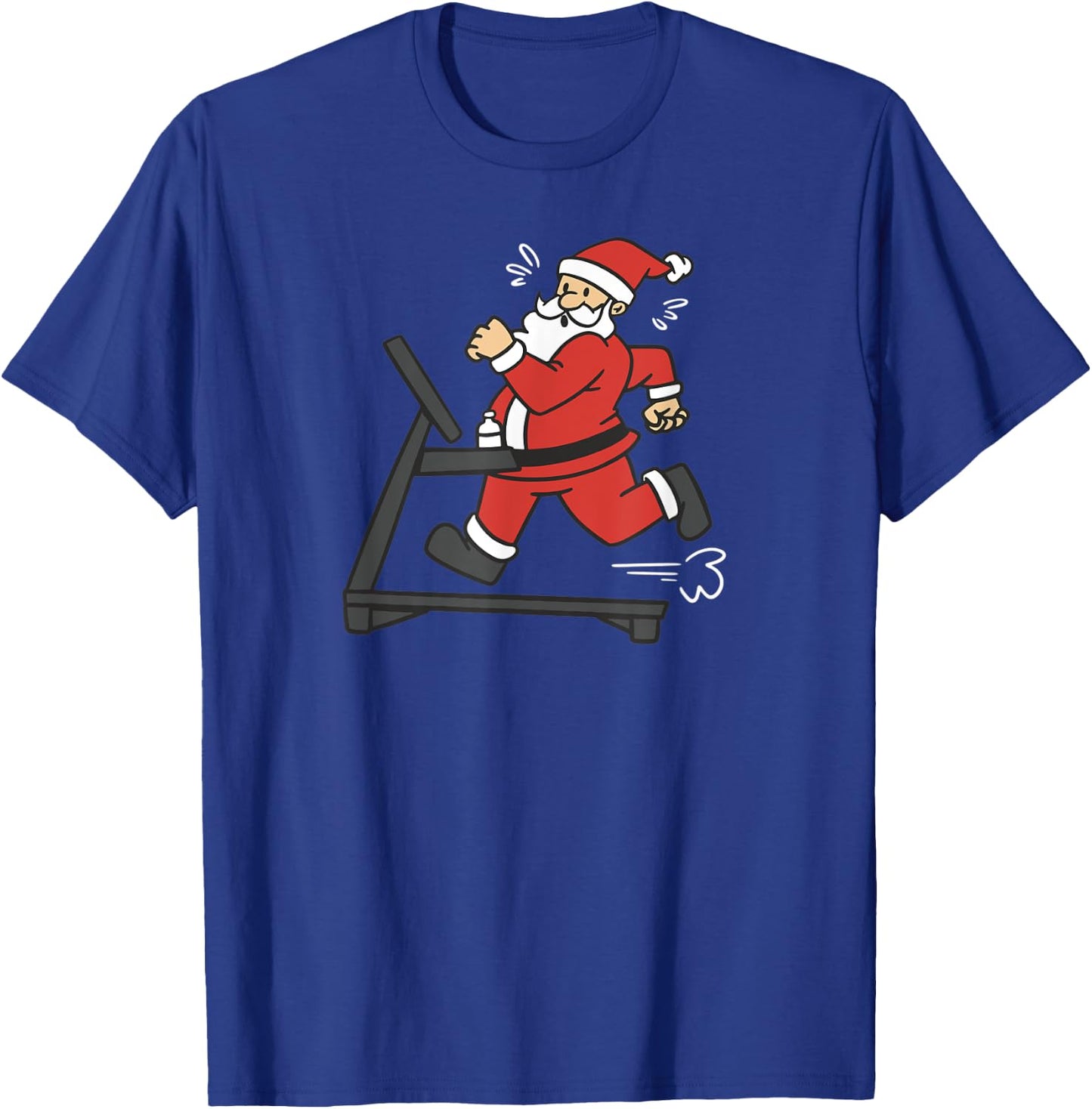 Santa Claus Treadmill Christmas Cardio Calories Fitness Fun T-Shirt - T-Shirt | Royal