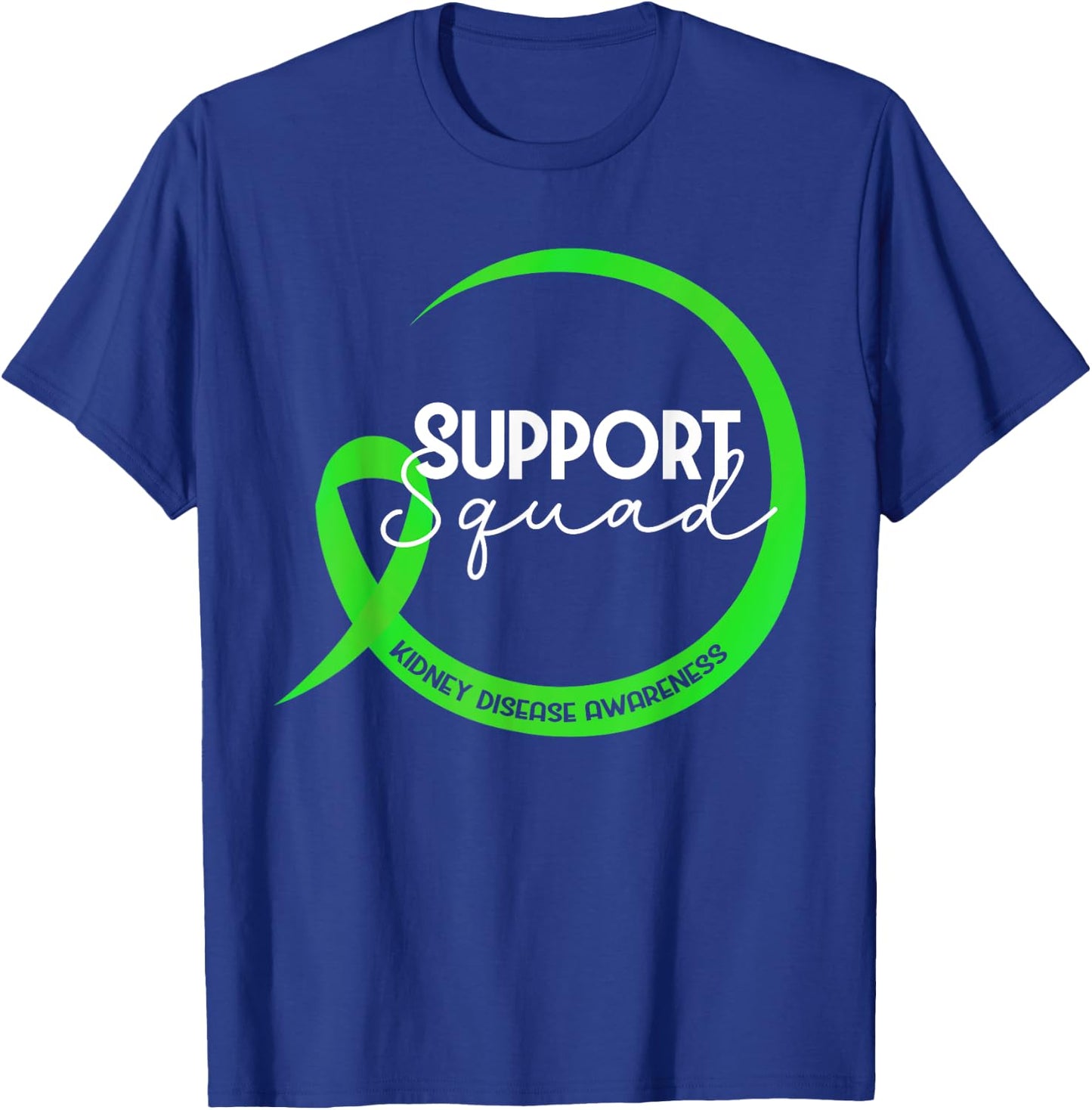 Kidney Disease Awareness Green Ribbon Support Squad T-Shirt - T-Shirt | Royal