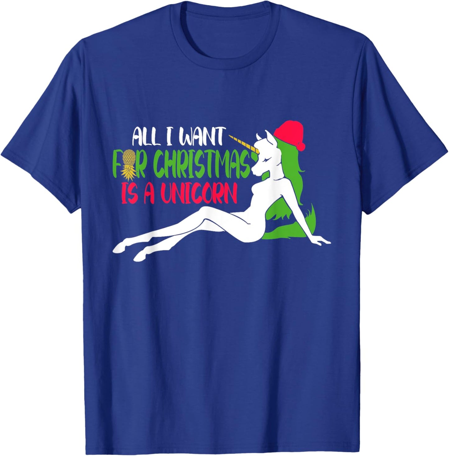 All i want for Christmas is a Unicorn - Christmas Swinger T-Shirt - T-Shirt | Royal