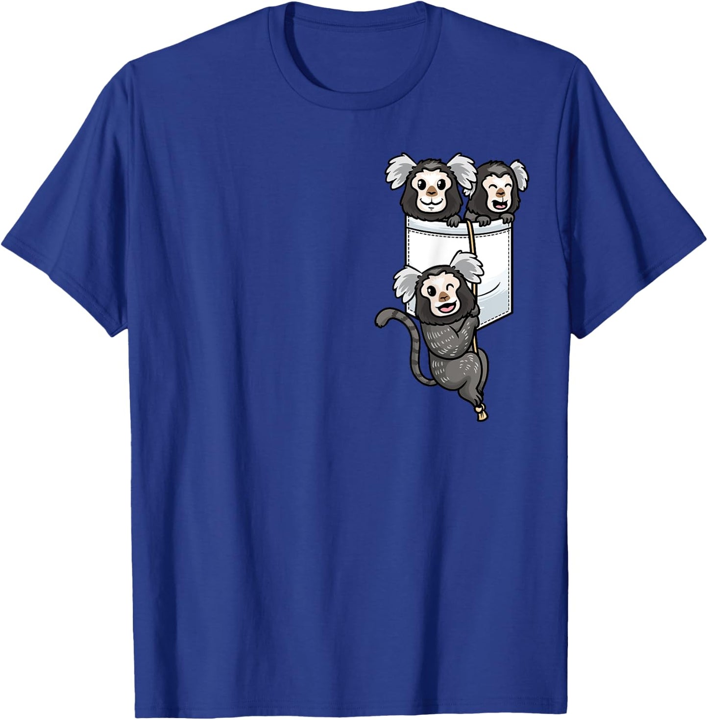 Marmoset Monkey In Pocket T-Shirt - T-Shirt | Royal