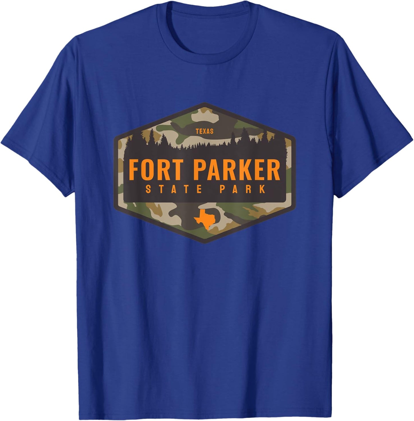 Fort Parker State Park Texas TX Camouflage Souvenir T-Shirt - T-Shirt | Royal