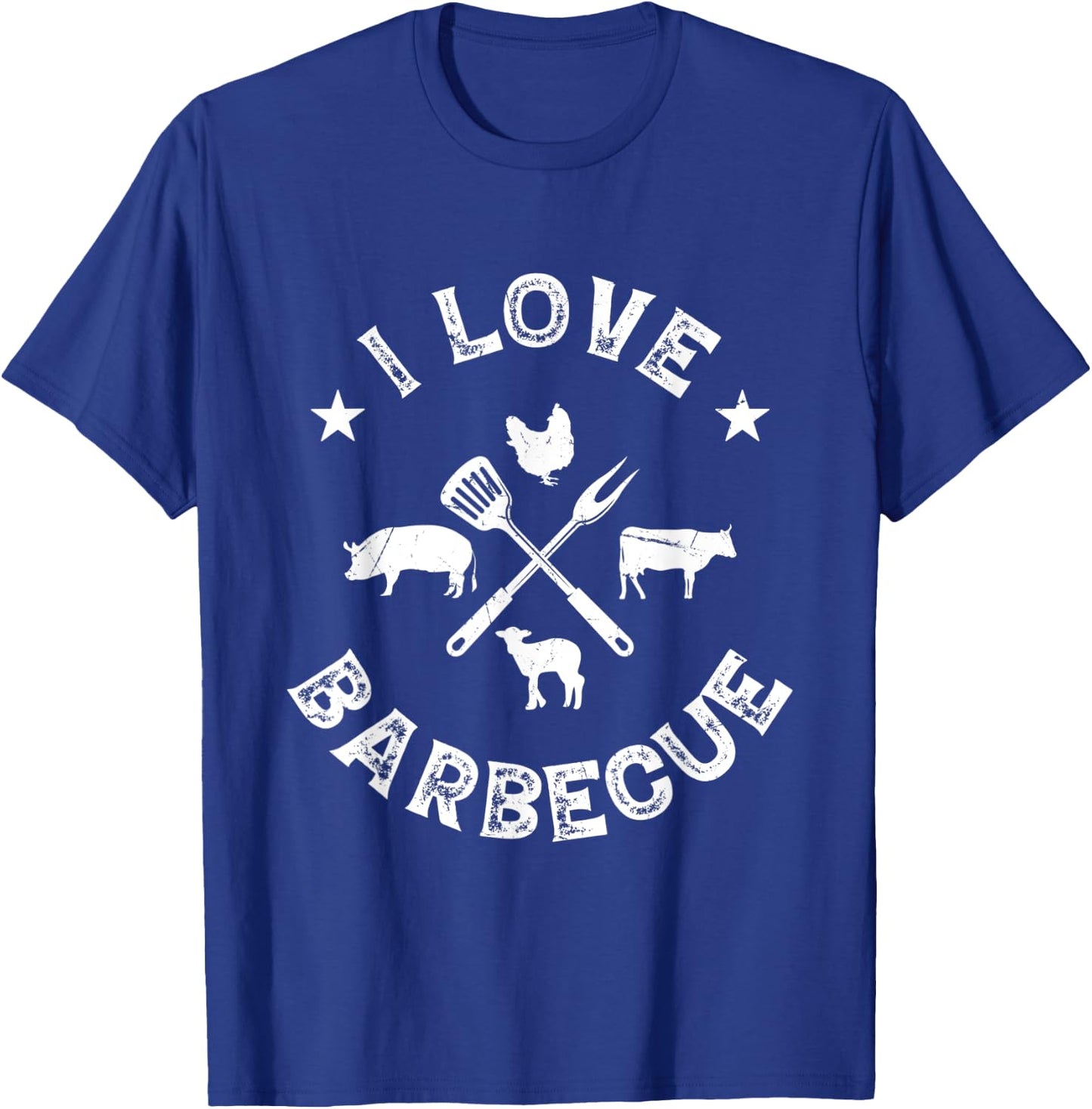 I Love Barbecue Grilling Chef BBQ Meat Lover BBQ Grill Chefs T-Shirt - T-Shirt | Royal