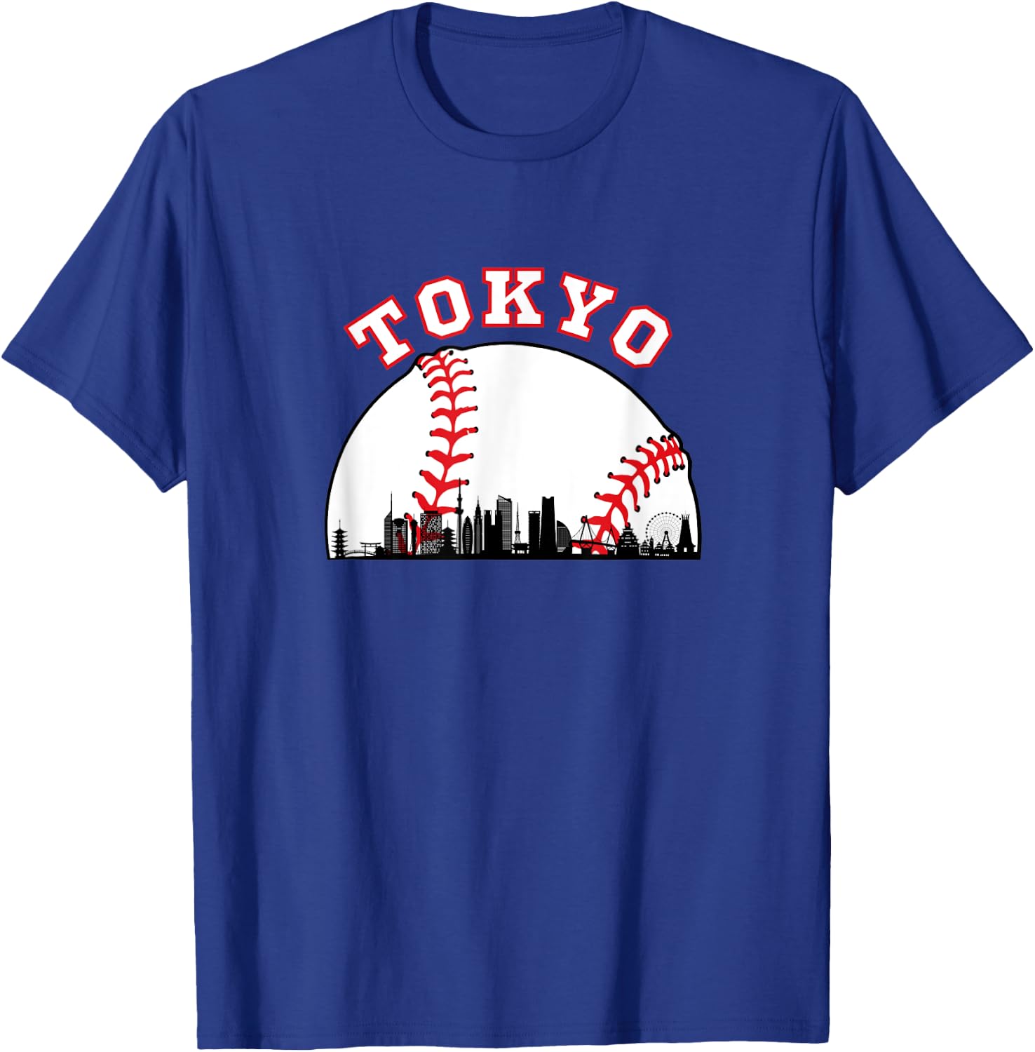 Tokyo Baseball Shirt Tokyo Japan Cityscape Tokyo Skyline T-Shirt - T-Shirt | Royal