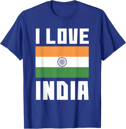 I Love India I Heart India Family Travel India Flag T-Shirt - T-Shirt | Royal