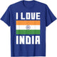 I Love India I Heart India Family Travel India Flag T-Shirt - T-Shirt | Royal