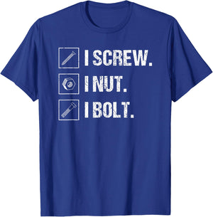 Mechanic Screw Nut Bolt Vintage Tools Fix Stuff T-Shirt - T-Shirt | Royal