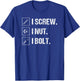Mechanic Screw Nut Bolt Vintage Tools Fix Stuff T-Shirt - T-Shirt | Royal