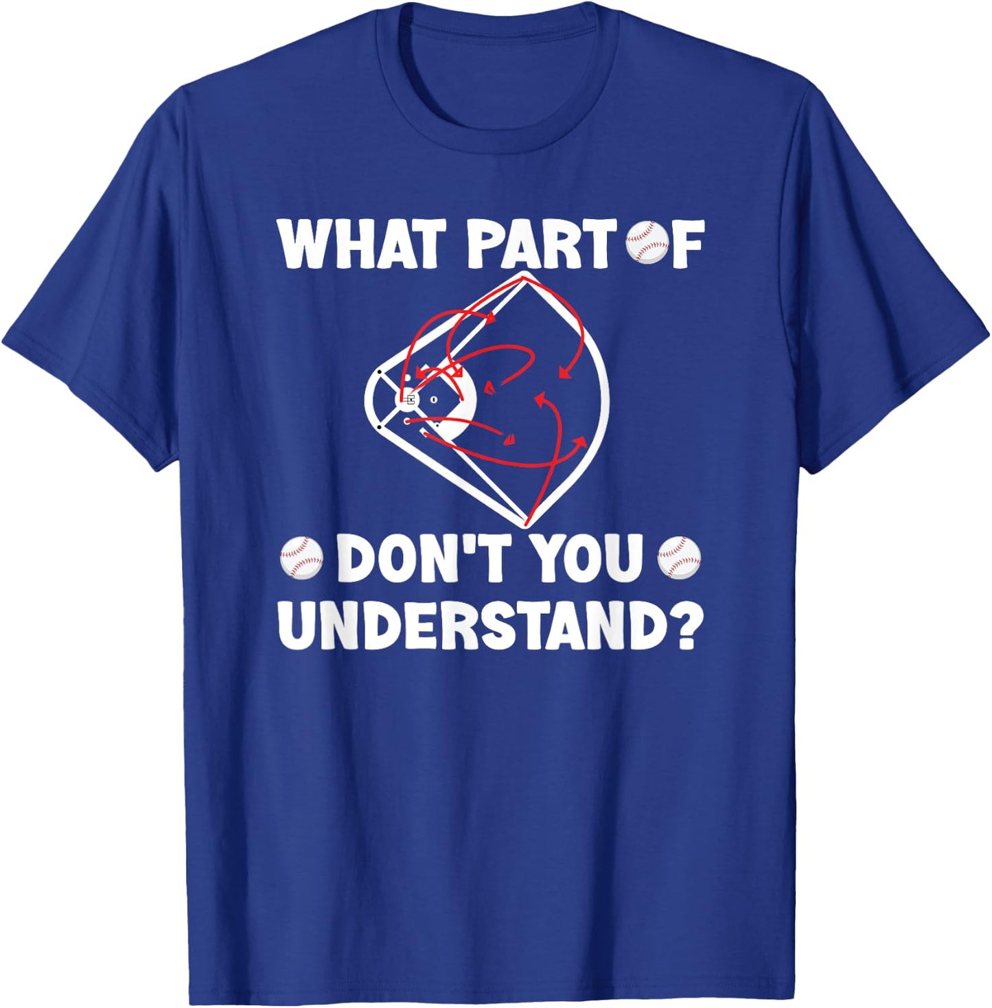 What Part Of Don't You Understand Funny Baseball Coach T-Shirt - T-Shirt | Royal