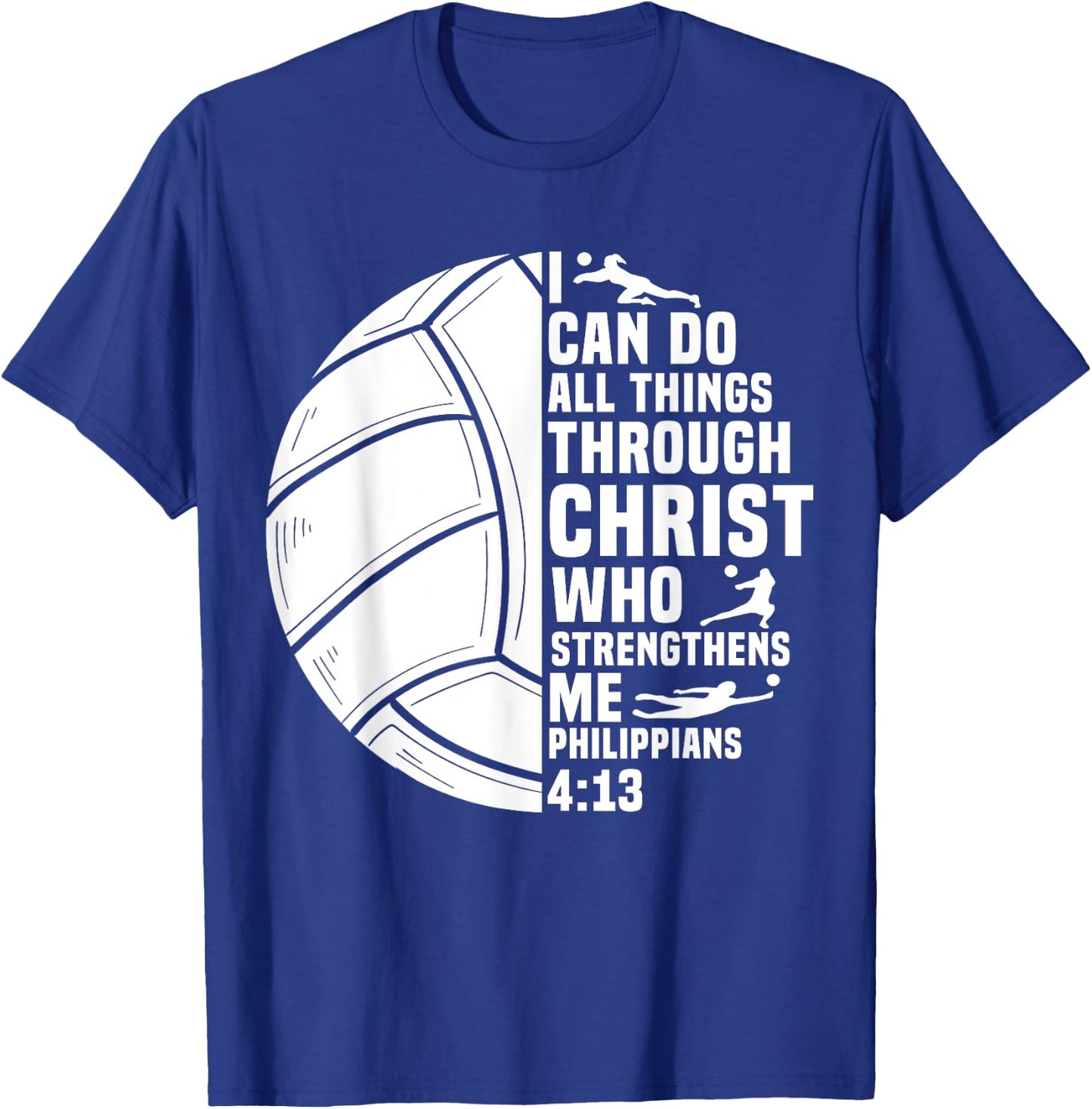 Funny Volleyball Christian Design Women Boys Girls T-Shirt - T-Shirt | Royal