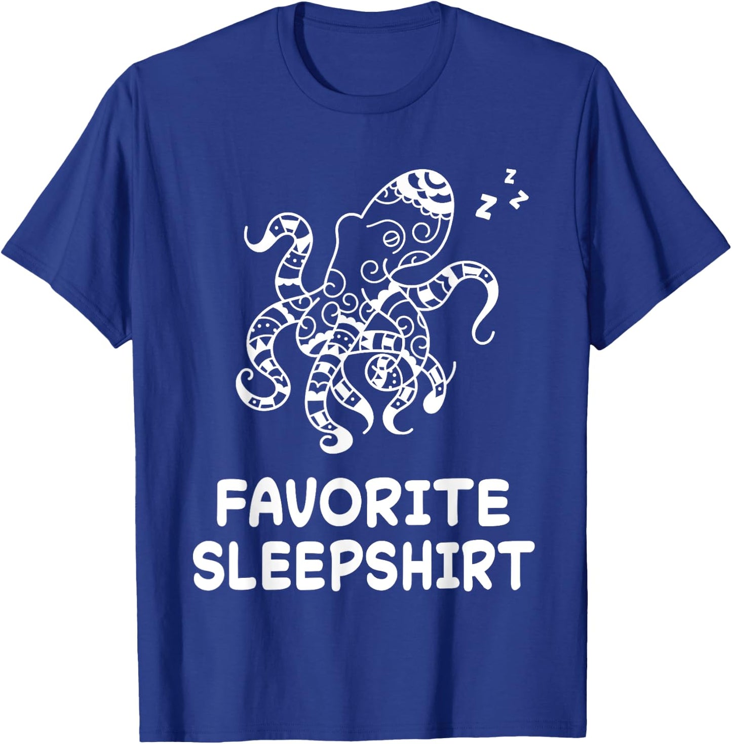Octopus Octopuses Nap Sleeping Sleep Pajama Nightgown T-Shirt - T-Shirt | Royal