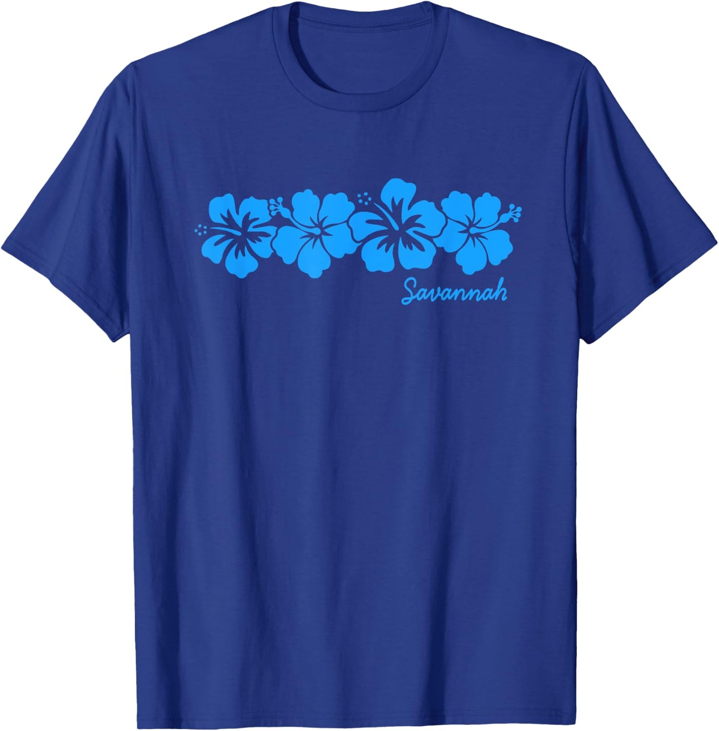 Savannah Georgia Hibiscus Flower Souvenir Vacation T-Shirt - T-Shirt | Royal