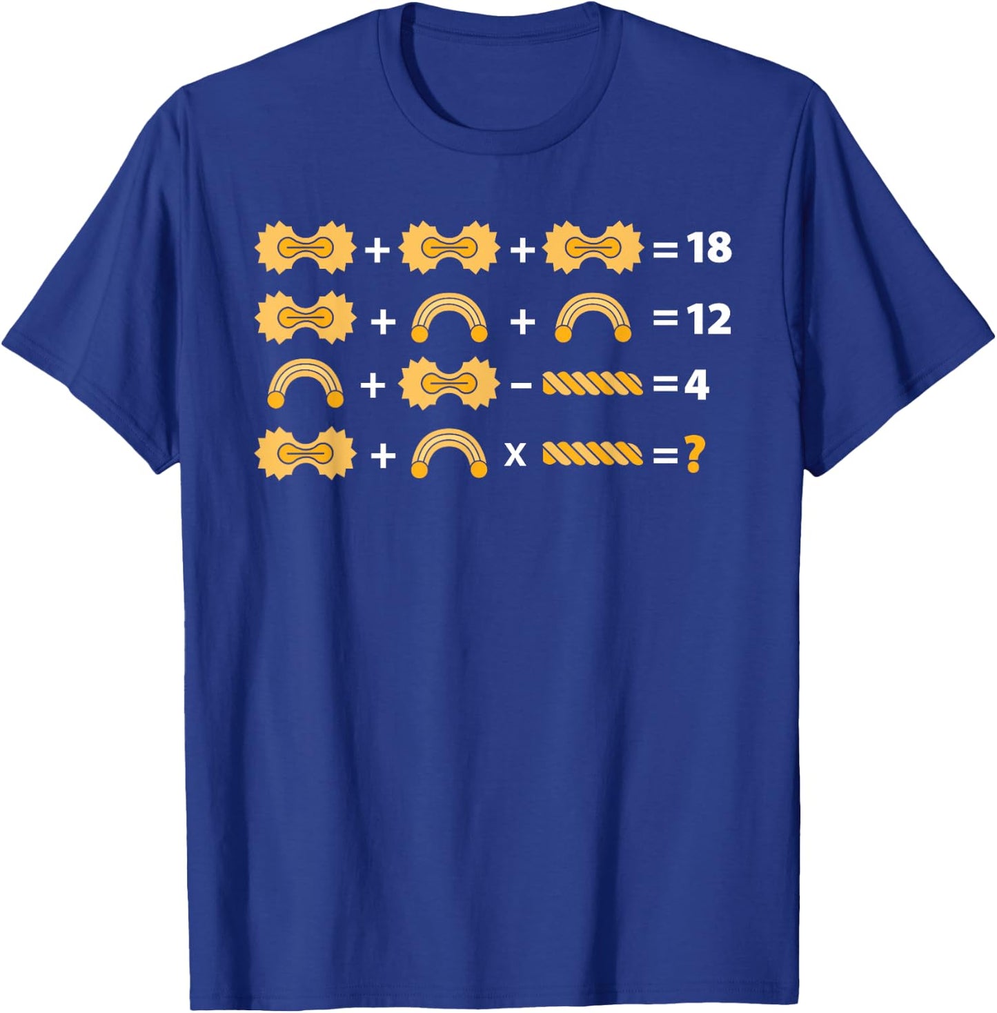 Order Of Operation Quiz Math Funny Teacher Pasta Women Kids T-Shirt - T-Shirt | Royal