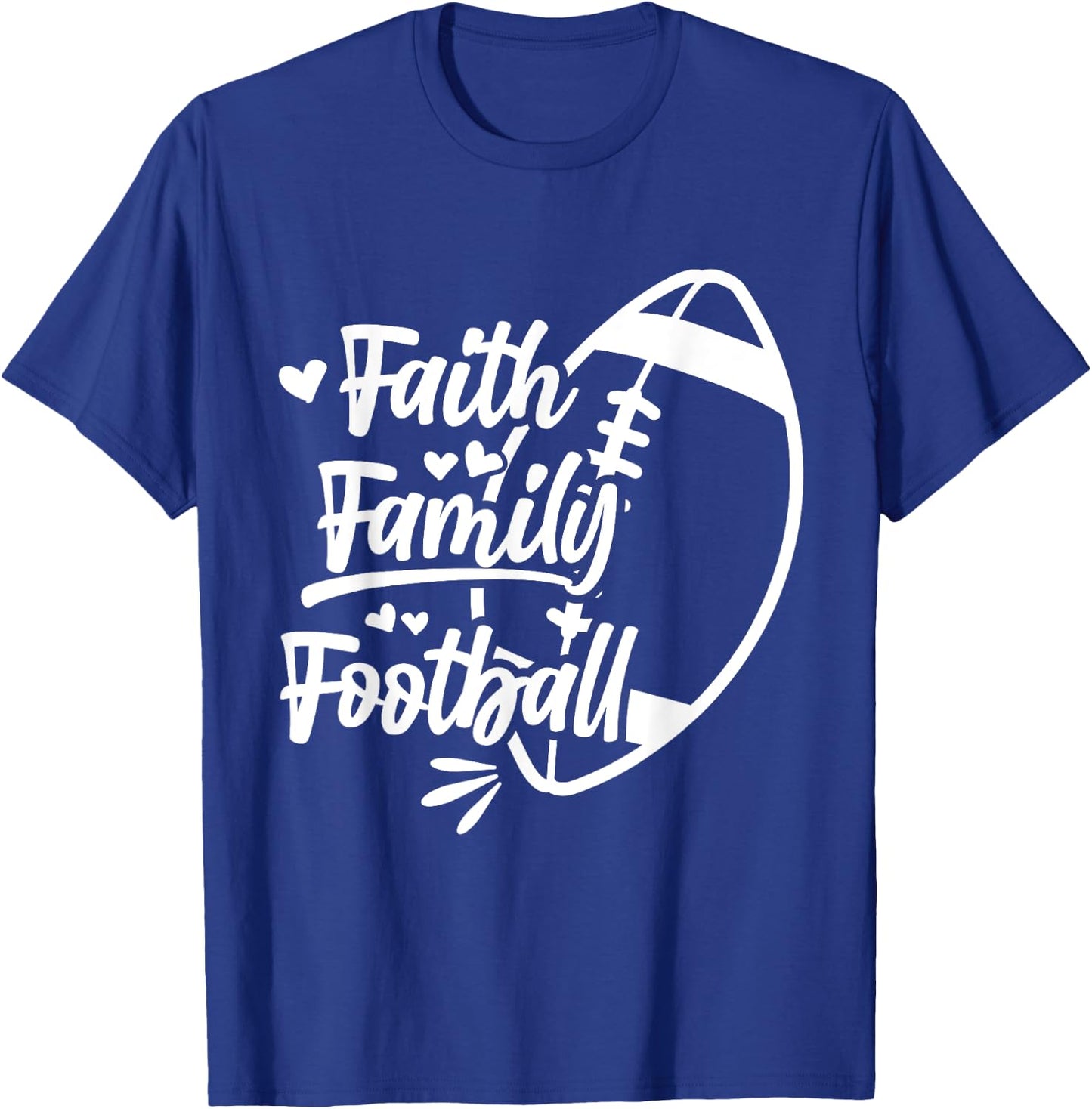 Religious Faith Family Football T-Shirt - T-Shirt | Royal