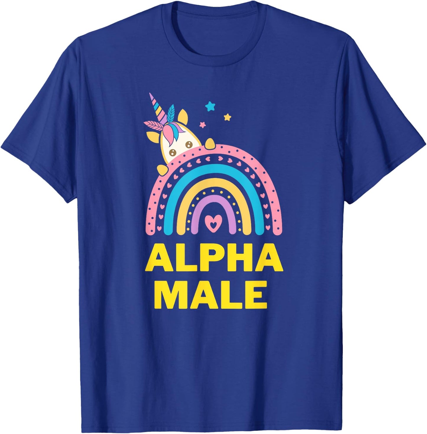 Ironic Alpha Male Unicorn Rainbow, Funny T-Shirt - T-Shirt | Royal