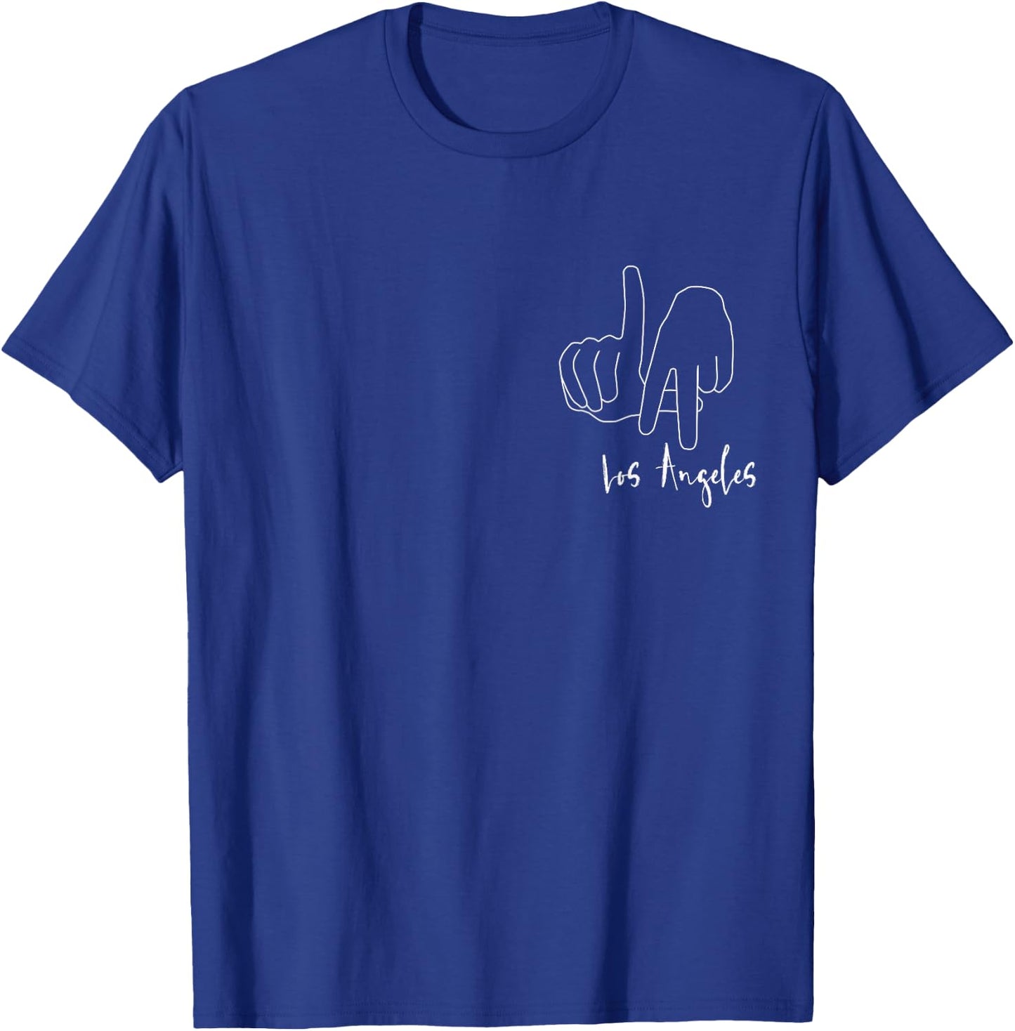 LA Hand Sign Original Los Angeles Pocket Graphic T-Shirt - T-Shirt | Royal