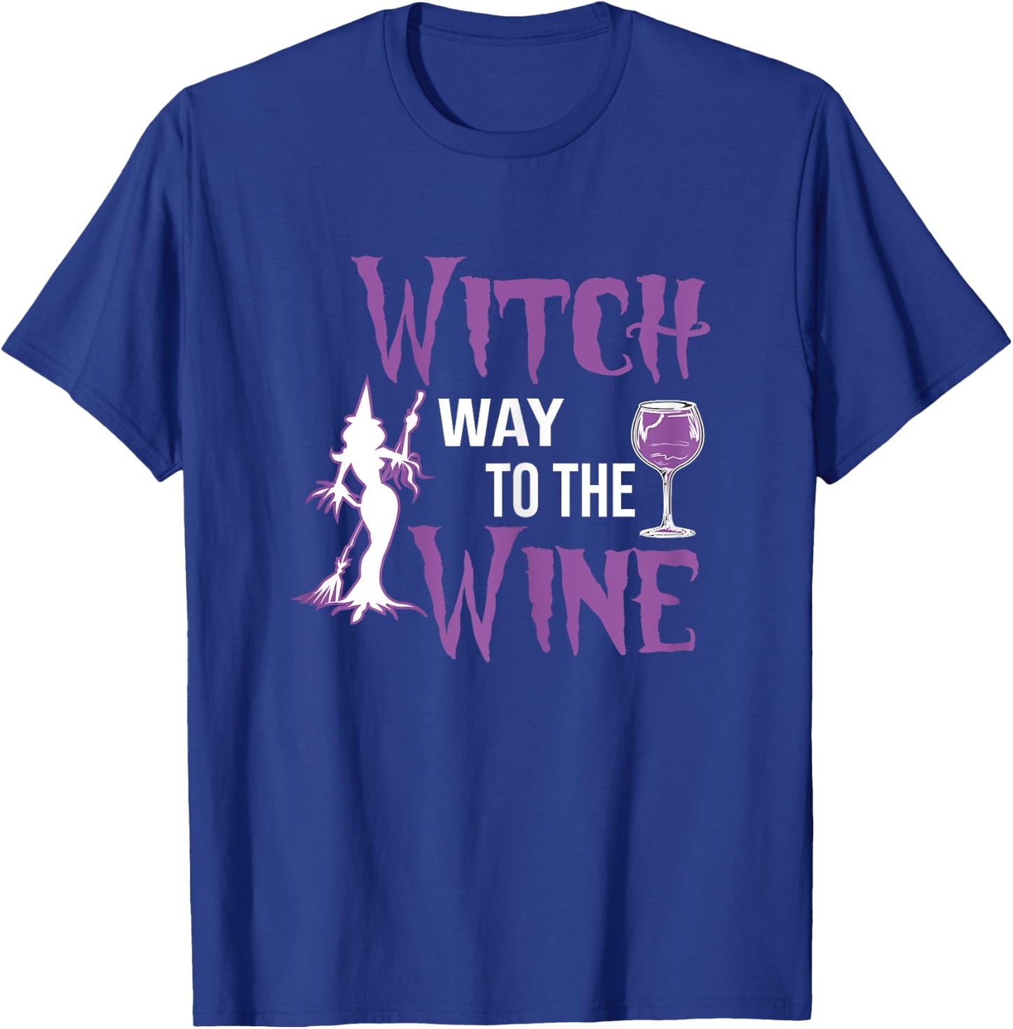 Funny Halloween Witch Way To The Wine Halloween Witch lover T-Shirt - T-Shirt | Royal