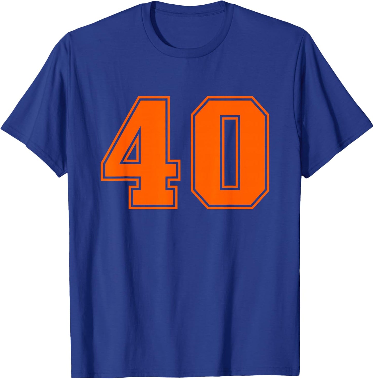 Orange Sports Team Number #40 T-Shirt - T-Shirt | Royal