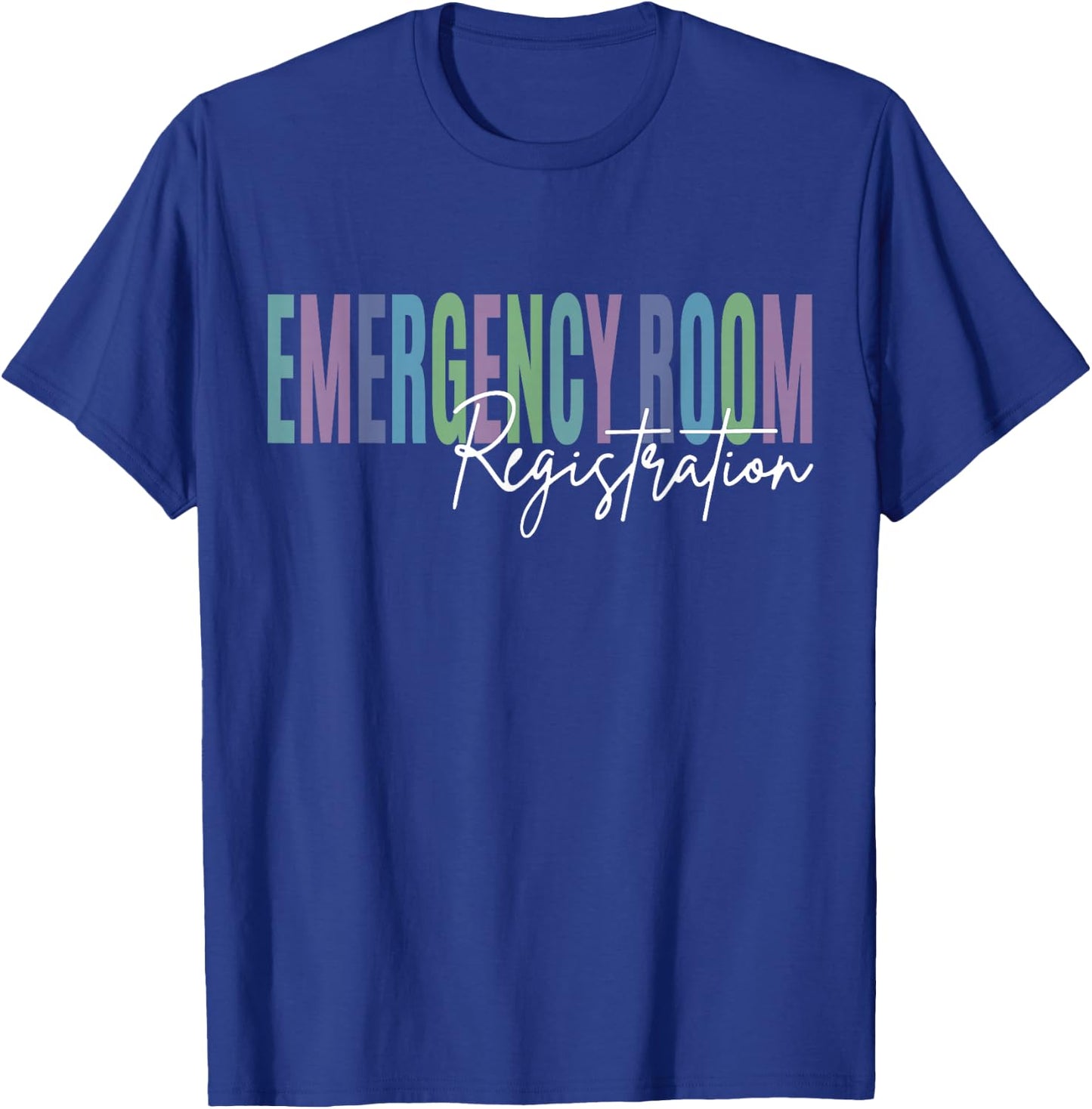 Emergency Room Registration ER Nurse - Black, -Adults, Short Sleeve, Regular Fit, Small T-Shirt - T-Shirt | Royal
