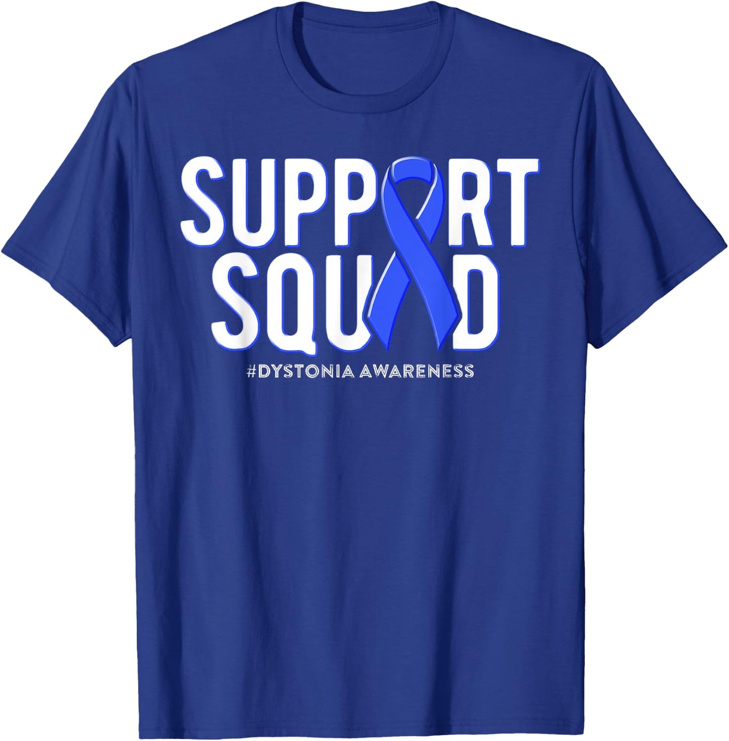 Support Squad Dystonia Awareness Blue Ribbon T-Shirt - T-Shirt | Royal