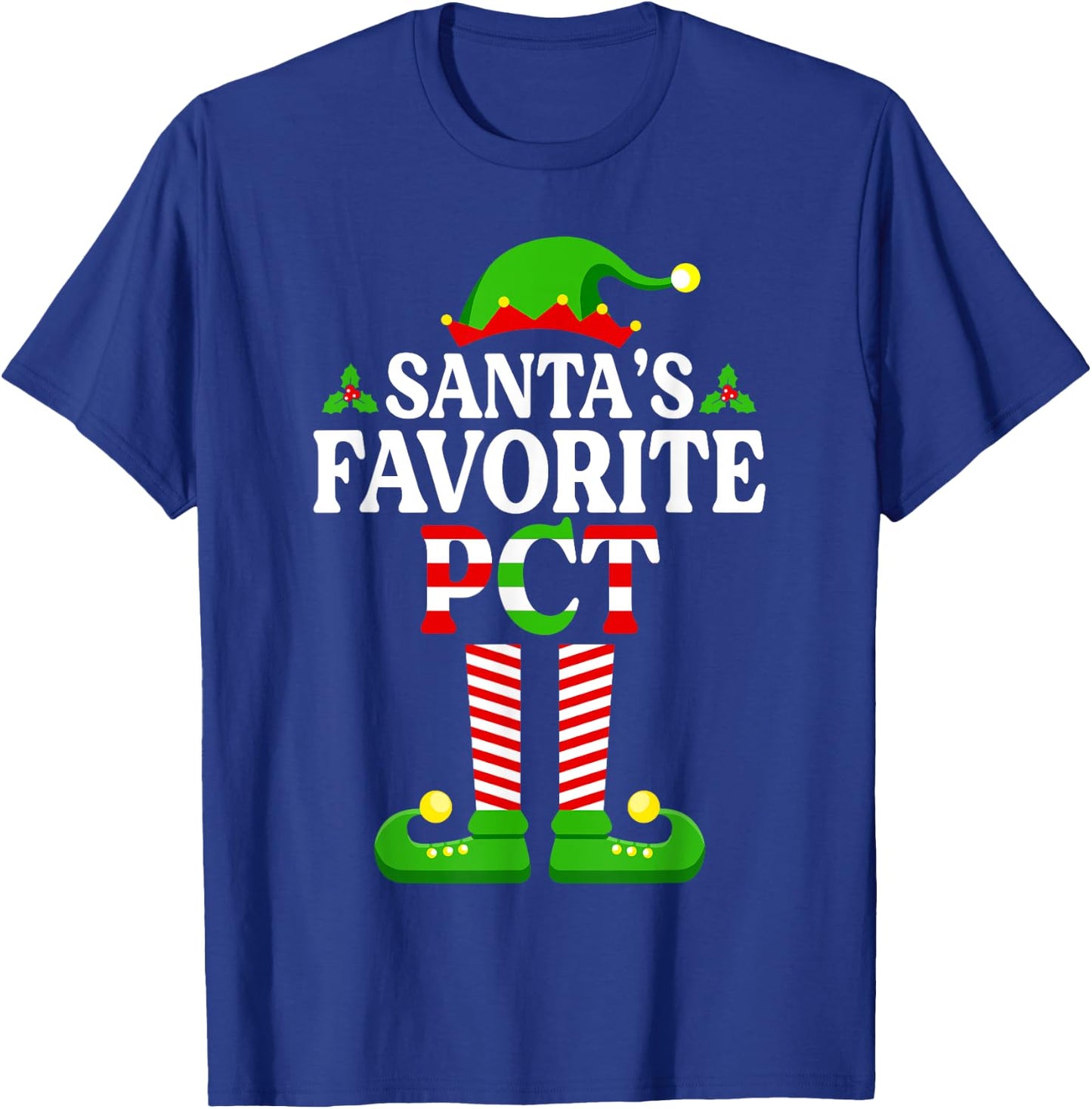 Santa's Favorite PCT Shirt Patient Care Technician Christmas T-Shirt - T-Shirt | Royal