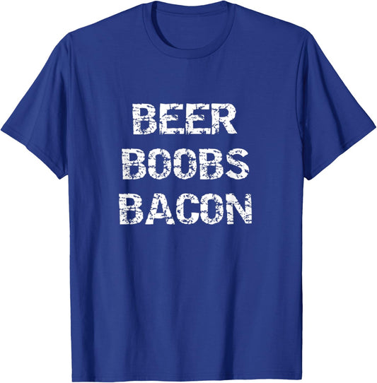 Beer Boobs Bacon Funny Party T-Shirt - T-Shirt | Royal