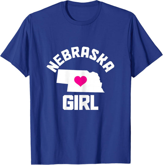 Nebraska Girls' Heart State Map T-Shirt - T-Shirt | Royal