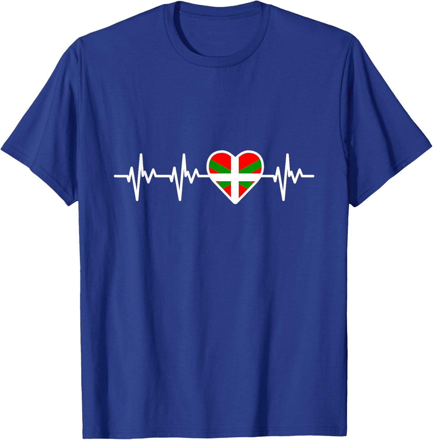 Basque Country Flag Heartbeat Basques T-Shirt - T-Shirt | Royal
