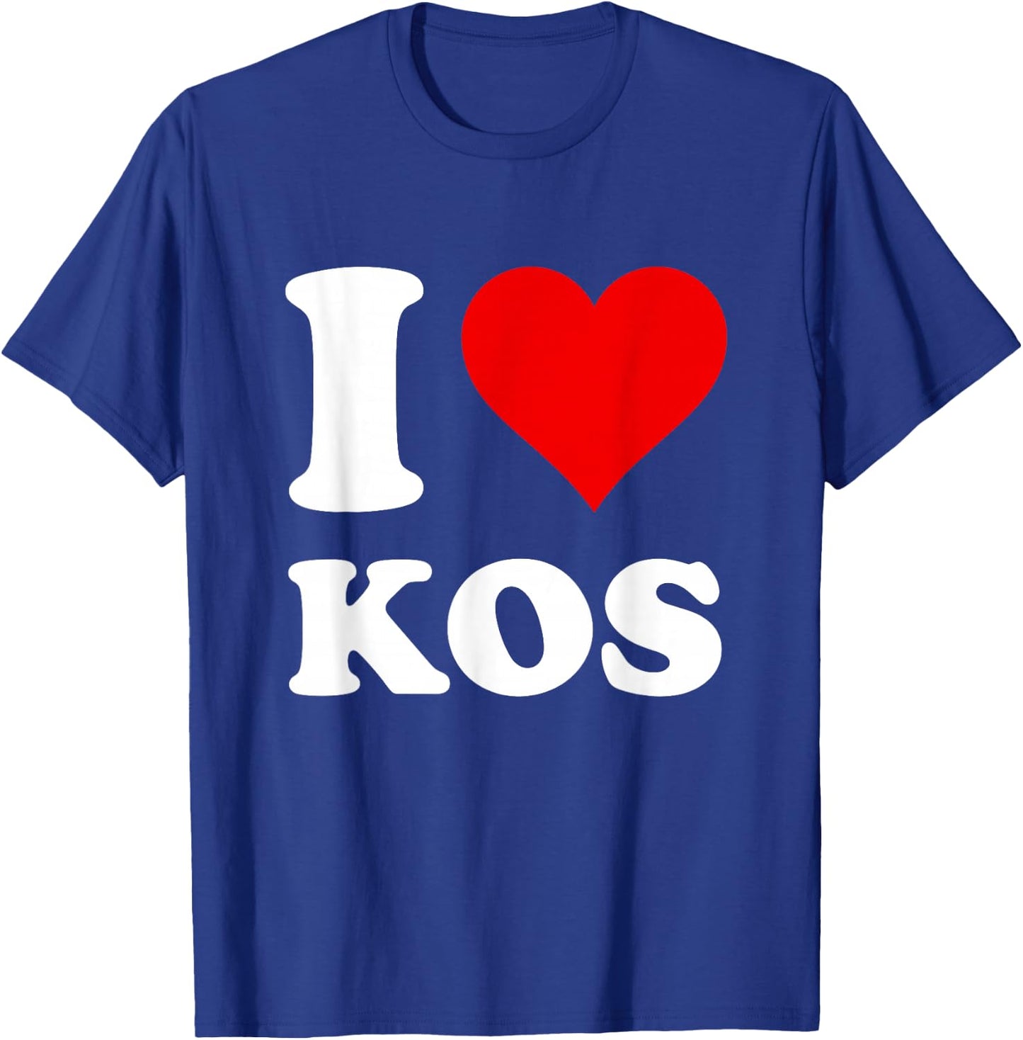 Red Heart I Love Kos T-Shirt - T-Shirt | Royal